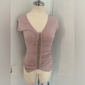 Vintage ruched top in lilac